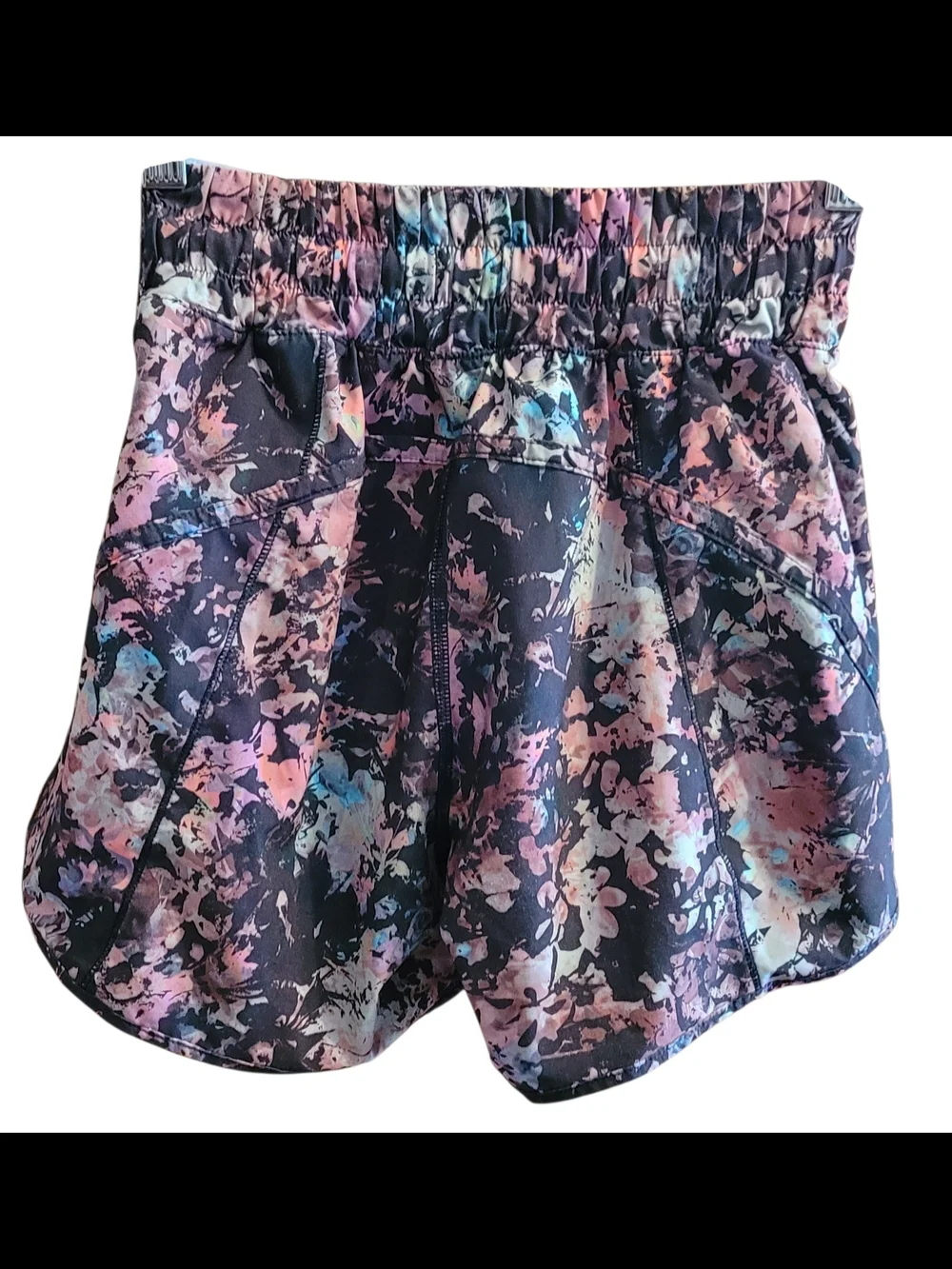 lululemon athletica Black Multicolor Splash Print Athletic Shorts